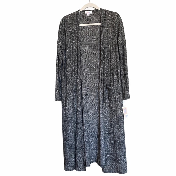 LuLaRoe Sarah Cardigan Duster Sweater Marl Grey - Picture 2 of 16